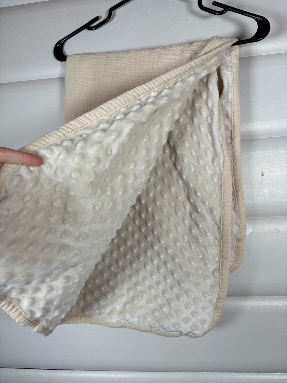 Lulu Moon Muslin & Minky Baby Blanket Cream Security Blanket Lovey